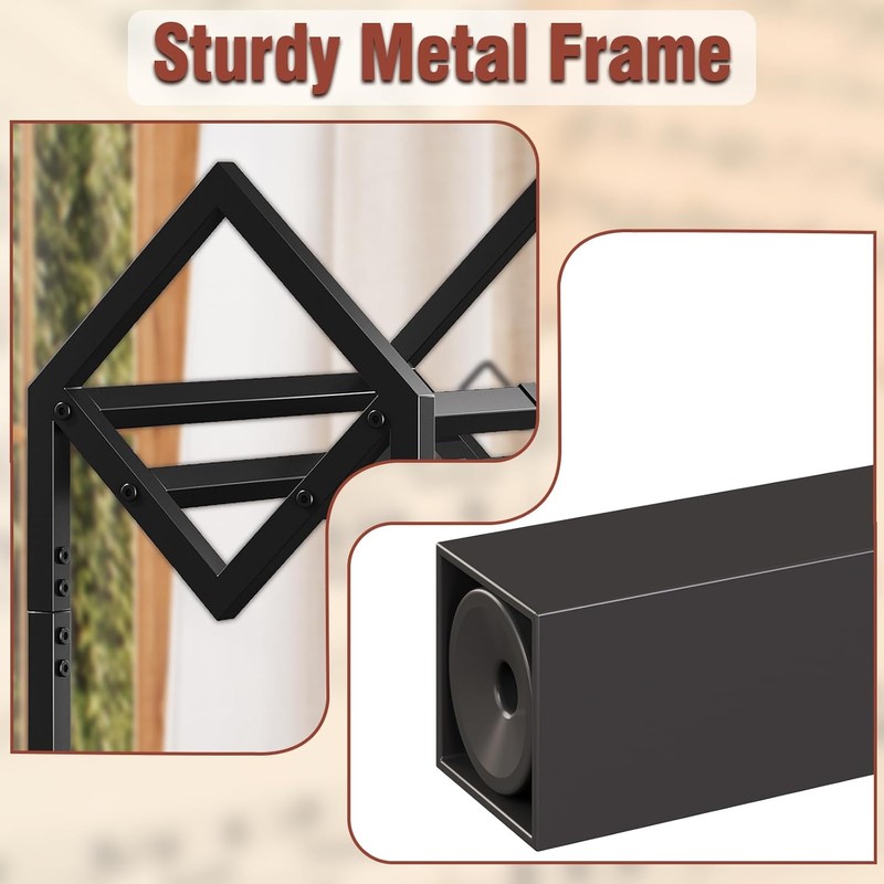 3 Tier Vinyl Record Storage Rack, Mobile Black Metal LP