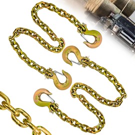 SENKEYFE 5/16" Trailer Safety Chain-G80 Tow Chain with G70 Clevis Safety Hooks|4900 lbs Safety Working Load|36 Inch Transport Chain Holder with Heavy Duty|Truck Towing Binding Equipment(2-Pack)