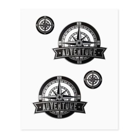 4R Quattroerre.it 9168 Super Shaped Wind Rose Sticker for Motorcycle Trunk 20x24cm