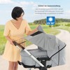 reer ShineSafe Premium Sonnensegel und Schlummertuch für den Kinderwagen, grau