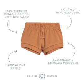 Colored Organics Baby and Kids Unisex Organic Cotton Dane Shorts - Navy Cotton 2T