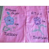 Kitchen 7 Days of week FLOWER HAND TOWELS Kitchen PINK