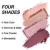 Erinde Eyeshadow Palette, 4 Colours, Matt & Glitter Eyeshadow Palette,