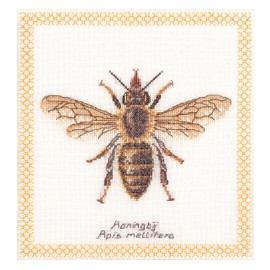 Honey Bee On Antique White Counted Cross Stitch Kit, Embroidery