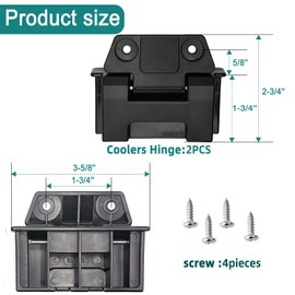 2PCS Cooler Hinges for Igloo 25, 52, 72 Qt BMX Latch Replacement Parts,Cooler Replacement Hinges (25-52-72 Qt BMX)