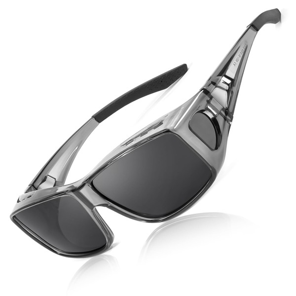 LVIOE Polarised Fit Over Sunglasses for Men Women, Clip-on Over