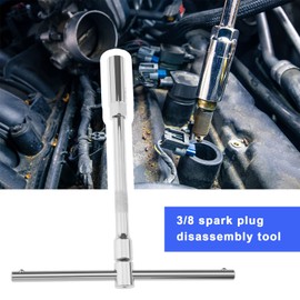 The Lord of the Tools 3/8 Spark Plug Wrench Remover Installer Tool Set with 14mm and 16mm Spark Plug Socket 3/8" Drive T Handle Wrench Chrome Vanadium