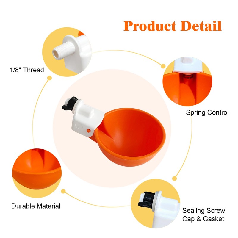Large Automatic Chicken Waterer Cups DIY Poultry Chicken Waterer Kit