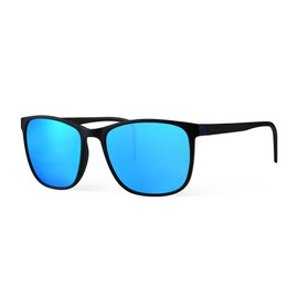 AVDLAB Polarized Sunglasses Lightweight Retro Sun Glasses UV Protection for Men Women 3 Pack AB2202 (Matt Black, Blue)