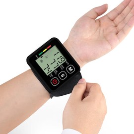 Blood Pressure Monitor Wrist for Home Use, Heart Rate Monitor & Large Blood Pressure Wrist Cuff, Large LCD Display
