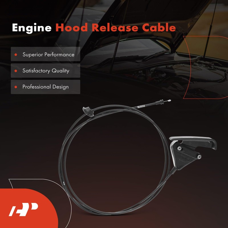 A-Premium Front Hood Latch Release Cable with Handle Compatible with