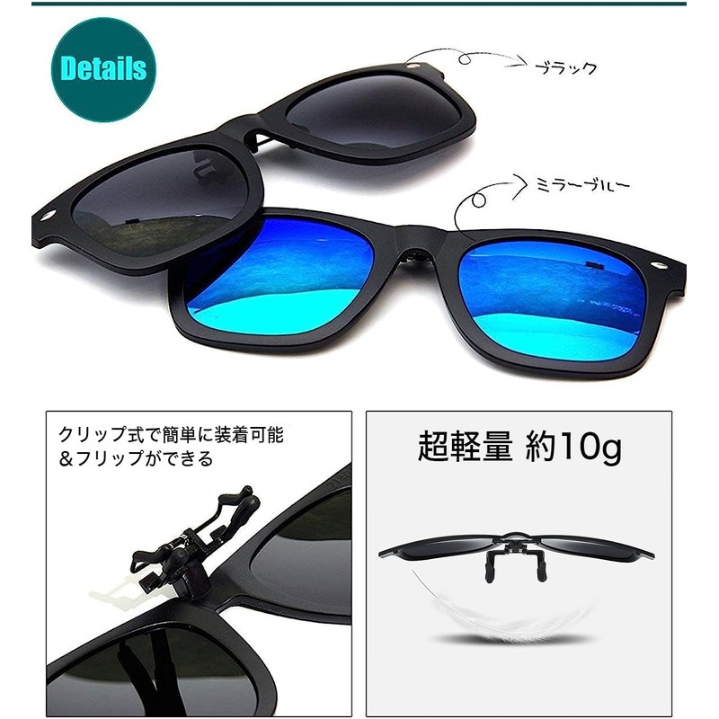 GoodsLand GD-CLGL Ultralight Clip-On Sunglasses, Polarized Dimmer Flip-up Wellington UV