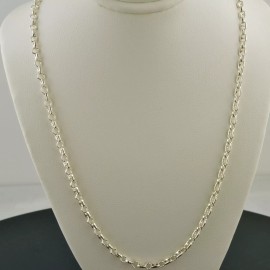 Betty's Bijoux STERLING SILVER 3.3MM PUFFED MARINER LINK 30" NECKLACE