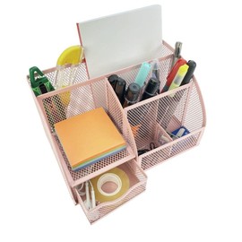 Sablon Organizador con Cajoncito de Malla Mesh Color Oro Rosa