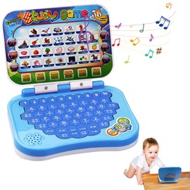 Computadora De Juguete - Computadora Portátil para Niños, Computadora Portátil de Aprendizaje para Niños, Música Interactiva Bilingüe Inglés Español,Palabras,Números,Regalos para Niños y Niñas