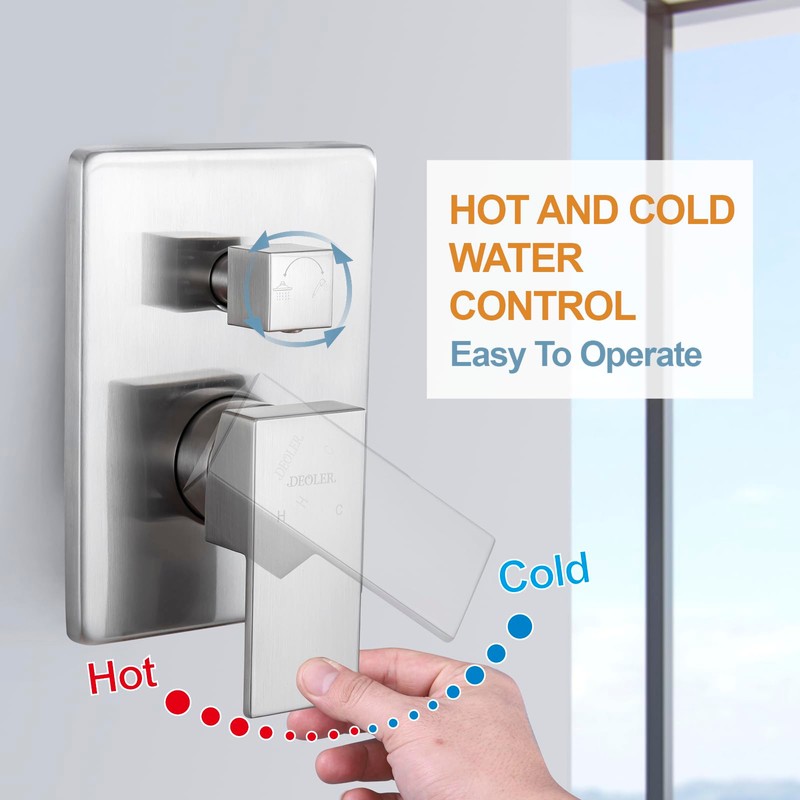 DEOLER Wall Mount Pressure Balance Valve, Solid Brass Shower Replacement,