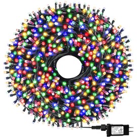 OUTYLTS 1000 LED 328ft 8 Modes with Timer Christmas String Lights IP55 Outdoor Waterproof UL Certificated Indoor Fairy Lights Garden Patio Wedding Christma Trees Parties Decoration Multicolor