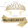 Toy Casoty 60th Birthday Sash and Tiara for Women, Gold