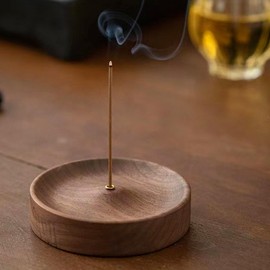 TIANTHH Incense Stick Holder Ash Free Wood Compact Portable Incense Holder for Buddhist Altar Meditation Purifying Study Coffee Shop Incense Dish Incense Holder Interior Japanese Style Simple