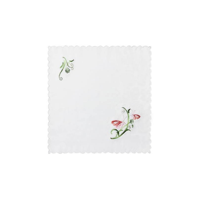 [Ebherys] 100% Silk Pure Hand Embroidered Handkerchief Square Hand Embroidered