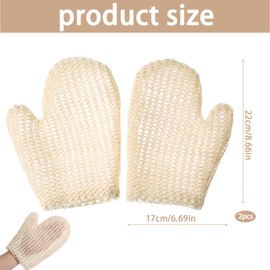 ChAusa 2 Stück Peelinghandschuh,Sisal-Badehandschuhe Exfoliating Gloves Peeling Handschuh für Den Körper Spa-Handtücher Peeling-Handschuhe für Den Körper Peeling Massagehandschuhe