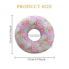 Elitecran Doughnut Pillow with Hole, Piercing Pillow for Side Sleepers, Piercing Cushion, Ear Cushion, Round, Doughnut Cushion Against Ear Pain, Round Cotton Piercing Cushion