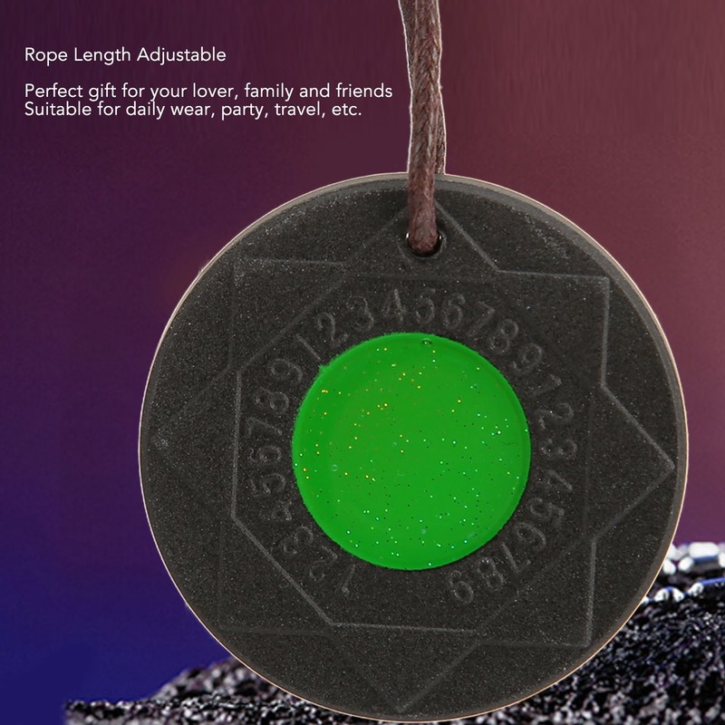 Volcanic Lava Energy Stone Pendant Green Core Promote Circulation Adjustable