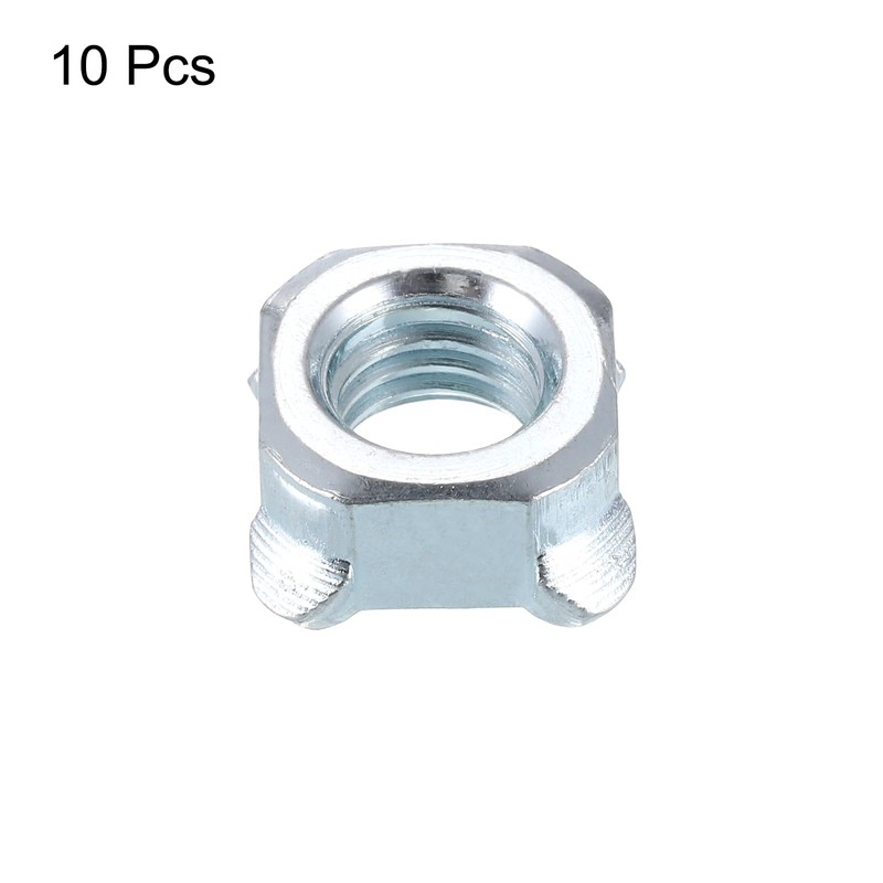 sourcing map Weld Nuts, M10-1.5 Square UNC Carbon Steel Machine