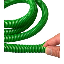 PE Green Corrugated Conduit Flexi Pipe Tube Split 15mm - 2m