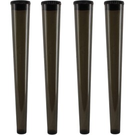 Cherry-on-Top King Size Cone Holder Air Tight Hard Plastic Tube Smoking Rolling Cig Tube, 4 Holders Black