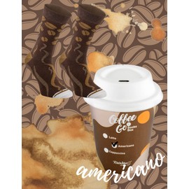 Rainbow Socks - Women's Men's Funny Socks in a Coffee Cup to Take Away - Novelty Coffee Socks Gift - 4 Variations, 1 x Americano