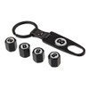 Garage-SixtySix Valve Caps Set of 8 Ball Black with Key