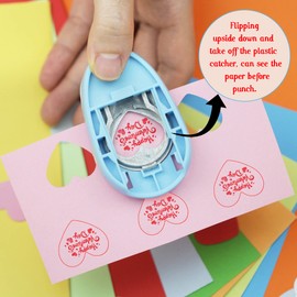 ECOHU Heart Punches for Paper Crafts, 1-Inch Across, Small Hole Heart Punch Cutter, Lever Punch, Heart Shape for Card Making, Scrapbooking, DIY Arts.