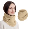 Figarge Winter Neck Warmer, Thick Fleece Shaker Scarf with Double Buckle, Collar Scarf for Women, Scarf Snood, Warm Neck Warmer, Fashion Accessory for All Occasions, khaki