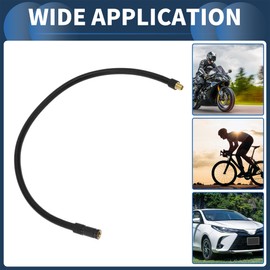 INFINAUTO Tire Inflator Extension Tube 17.72inch 7.8mm ID for Car Motorcycle Bicycle Air Pump Extend Hose Adapter Tire Valve with Undeflatable Air Chuck Rubber Black Durable