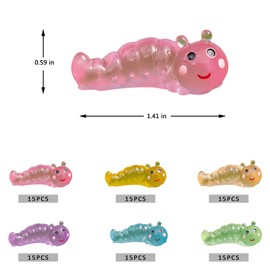 iMagitek 90 Pcs Luminous Mini Resin Caterpillars Miniature Figurines Glow in The Dark Tiny Caterpillars Figurines Micro Landscape Ornaments for Fairy Garden Landscape Flower Pots DIY Crafts
