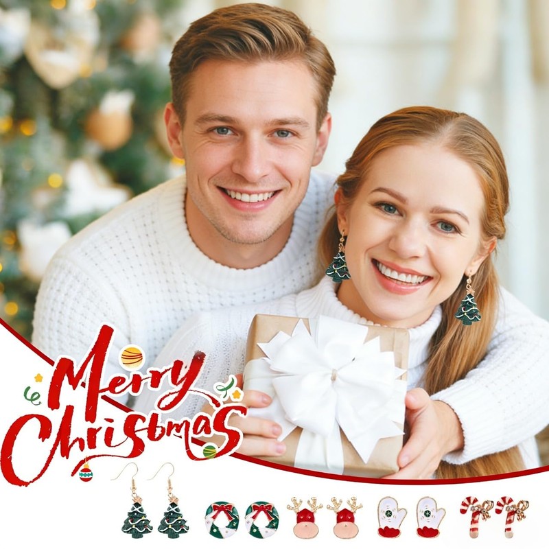 26 Pairs Christmas Earrings for Women Stud Dangle Earrings Jewelry