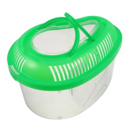 Kisangel Portable Reptile Cage with Ventilation and Built in Sunbathing Platform Secure Pet Transport Box for Tortoise Habitat Small Green Breeding and Hatching Container