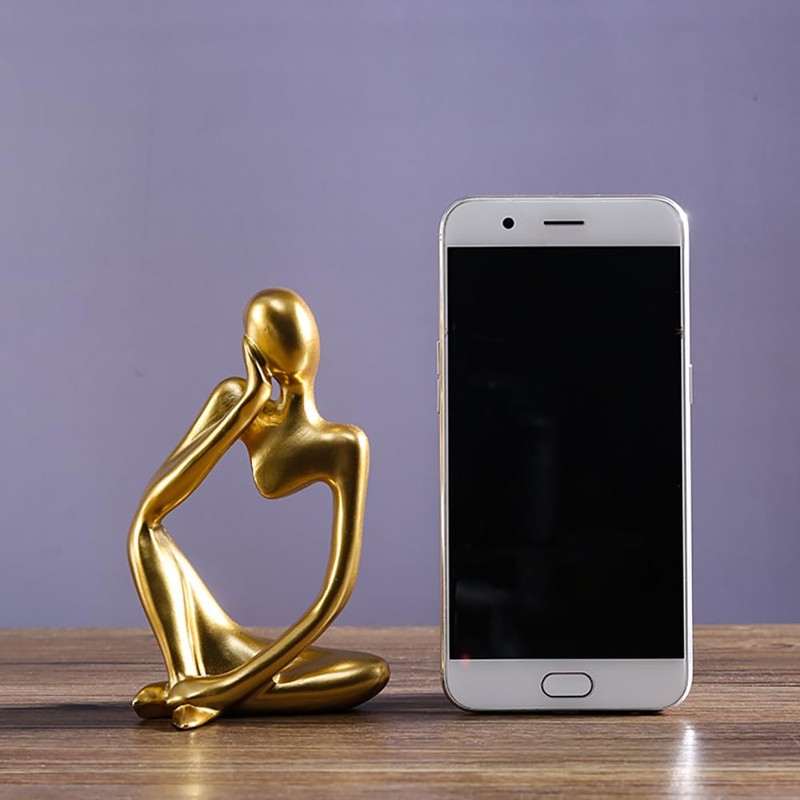Decorative Thinker Statue, Abstract Art Sculpture, Resin Figurine for Home