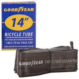 Goodyear Bicycle Tube, 14 X 1.75/2.125 - 14-inch Bike Tube with Butyl Rubber - Dependable Mountain Bike Tubes for Premium Cycling - 14 X 1.75/2.125