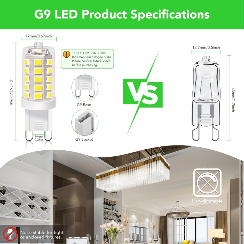 BUBO G9 LED Bulb 5000K Daylight 430 Lumens, 3W Equivalent