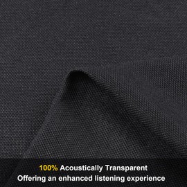 FINDUFA 108" x 54" Speaker Cloth Fabric, Stereo Grill Cloth Replacement for Home Speakers Mesh Cover Media Cabinet Stage Audio Repair Car Subwoofer Fabric Black