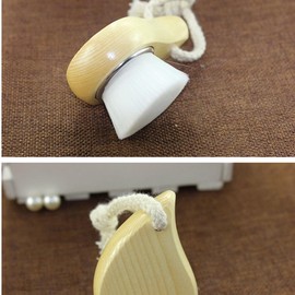 Cepillo de limpiador facial con mango de madera limpieza suave de cerdas para el cuidado de la cara para mujeres, cuidados faciales herramienta limpia