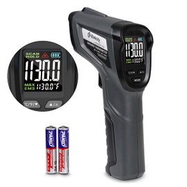 Etekcity Temperature Gun Infrared Thermometer -58°F 1130°F, Digital Laser Heat Gun with Adjustable Emissivity & Max Measure for Pizza Ovens, Griddles, Meat, Refrigerators, Engine, HVAC, Kitchen & Pool