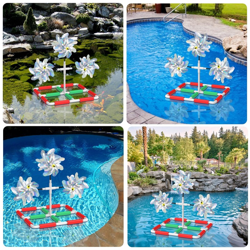 Pool Bird Deterrent, Floating Reflective Windmill Bird Scare Devices, Keep