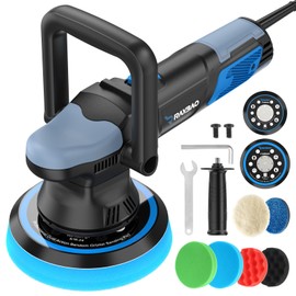Dual Action Polisher, 900W 5/6 Inch Random Orbital Buffer Polisher, 6 Variable Speed 2000-6400 RPM, DA Polisher with 6 Polishing Pads for Car Detailing/Waxing