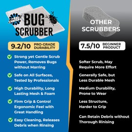 The Rag Company - Jersey Bug Scrubber Pads - Pearl Weave, Easily and Safely Trap Bug Splatter in Sponge, Safe on All Finishes, 4in x 6in, Ice Grey (5-Pack)