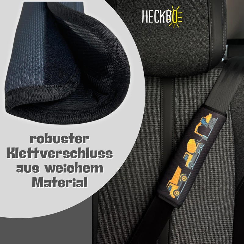 HECKBO 1 x car seat belt pad, construction vehicles