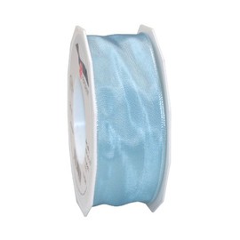 C.E. Pattberg Präsent 40 mm 25 m Ribbon Wired Tafetta Lyon, Light Blue