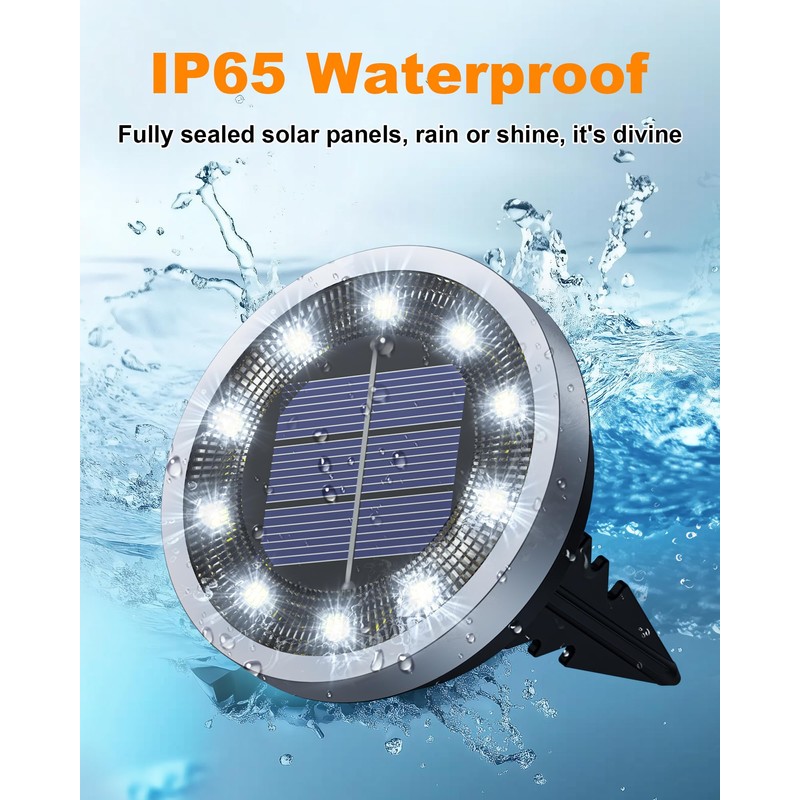 Solar Lights Outdoor Garden, 8 Pack Solar Ground Lights Pathway